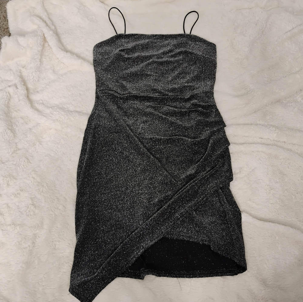 She + Sky NWT Black Sparkly Bodycon Spaghetti Strap Dress Women's S